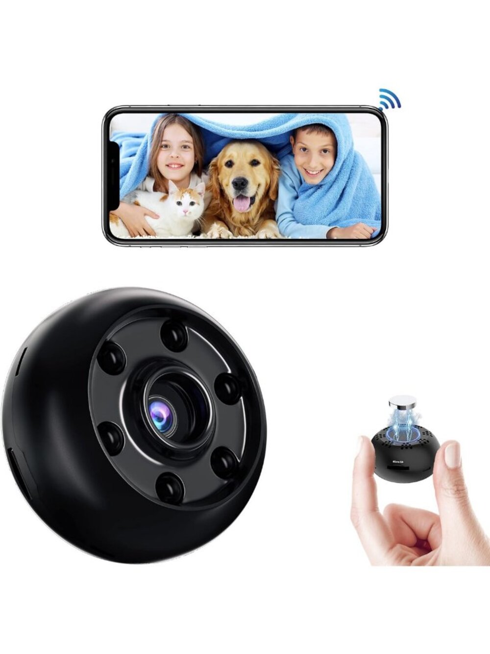 1080P Mini Spy Camera - WiFi Hidden Cam with Motion Detection for Home & Office